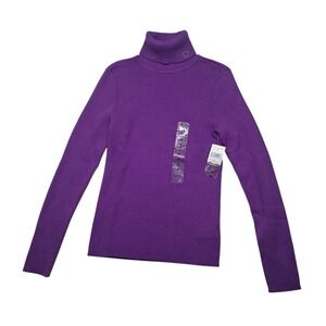 NWT Lauren Ralph Lauren Sweater Womens Medium Purple Turtleneck Preppy Old Money